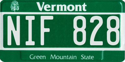 VT license plate NIF828