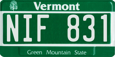 VT license plate NIF831