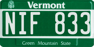 VT license plate NIF833
