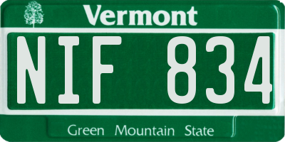 VT license plate NIF834