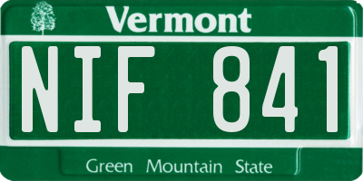 VT license plate NIF841