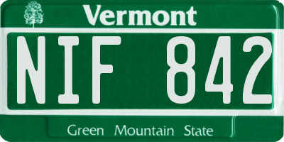VT license plate NIF842
