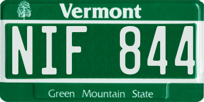 VT license plate NIF844