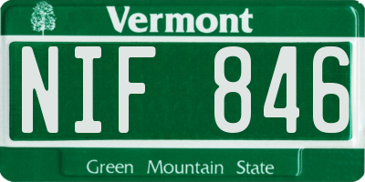 VT license plate NIF846