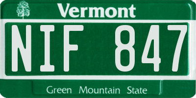 VT license plate NIF847