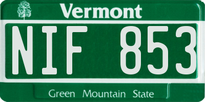 VT license plate NIF853