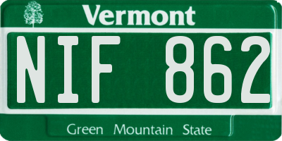 VT license plate NIF862