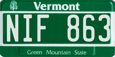 VT license plate NIF863