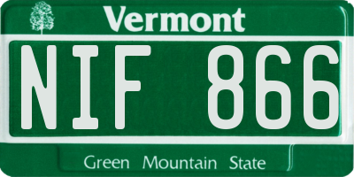 VT license plate NIF866