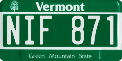 VT license plate NIF871