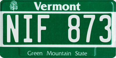 VT license plate NIF873