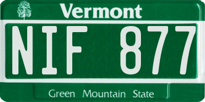 VT license plate NIF877