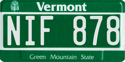 VT license plate NIF878
