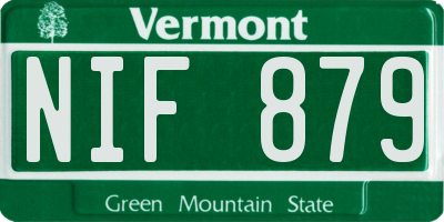 VT license plate NIF879