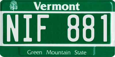 VT license plate NIF881