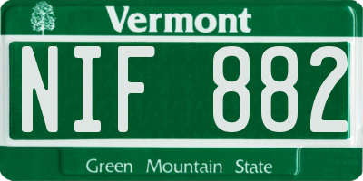 VT license plate NIF882