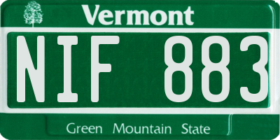 VT license plate NIF883
