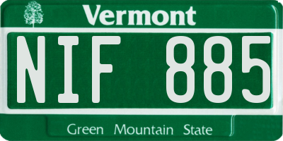VT license plate NIF885