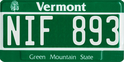 VT license plate NIF893