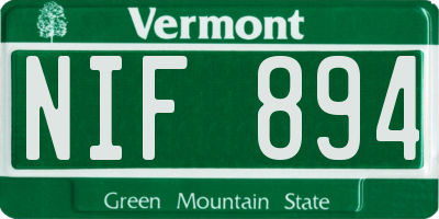 VT license plate NIF894