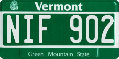 VT license plate NIF902