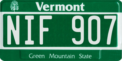 VT license plate NIF907