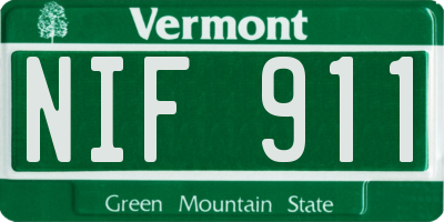 VT license plate NIF911