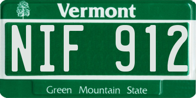 VT license plate NIF912