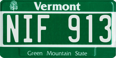 VT license plate NIF913