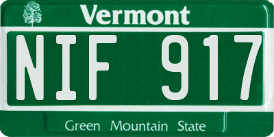 VT license plate NIF917
