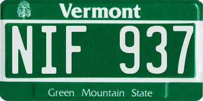 VT license plate NIF937