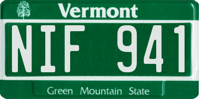 VT license plate NIF941