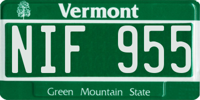 VT license plate NIF955
