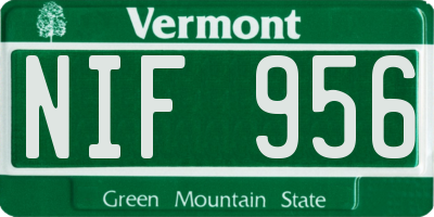 VT license plate NIF956