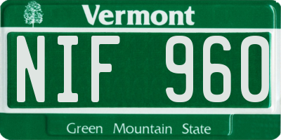 VT license plate NIF960