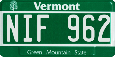 VT license plate NIF962