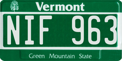 VT license plate NIF963