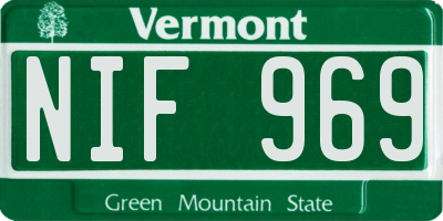 VT license plate NIF969