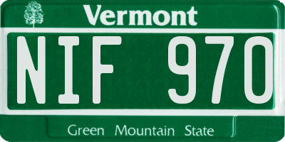 VT license plate NIF970