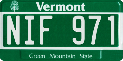 VT license plate NIF971