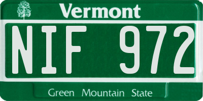 VT license plate NIF972