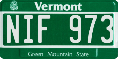 VT license plate NIF973