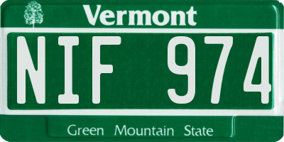 VT license plate NIF974