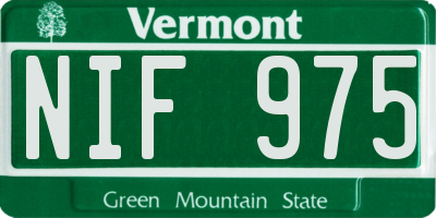 VT license plate NIF975