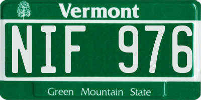 VT license plate NIF976