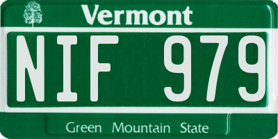 VT license plate NIF979