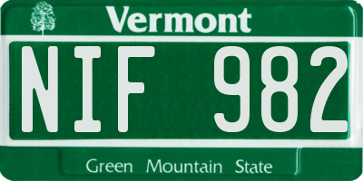 VT license plate NIF982