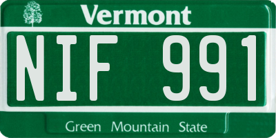 VT license plate NIF991