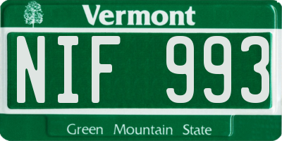 VT license plate NIF993
