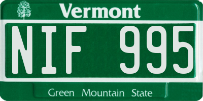 VT license plate NIF995
